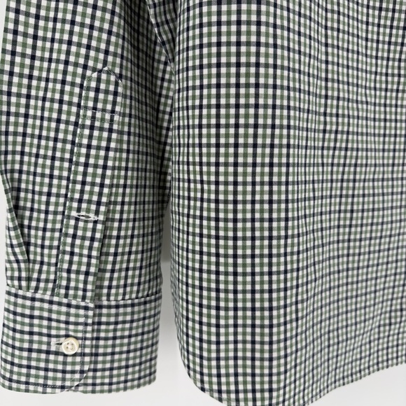 J CREW Secret Wash Classic Button Down Shirt Blue Green White Gingham Mens L - Picture 6 of 9
